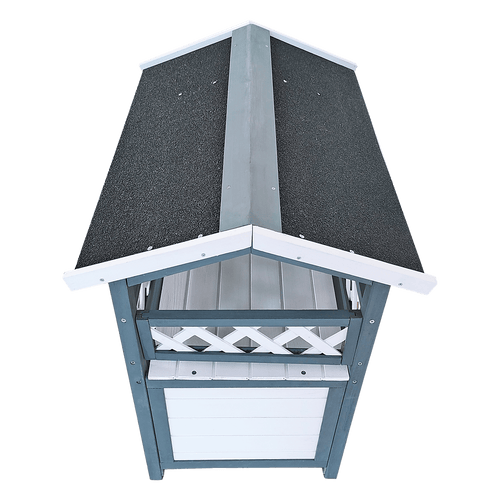 Cat House Weatherproof 2-Story Indoor Outdoor Wooden Shelter Bitumen Roof