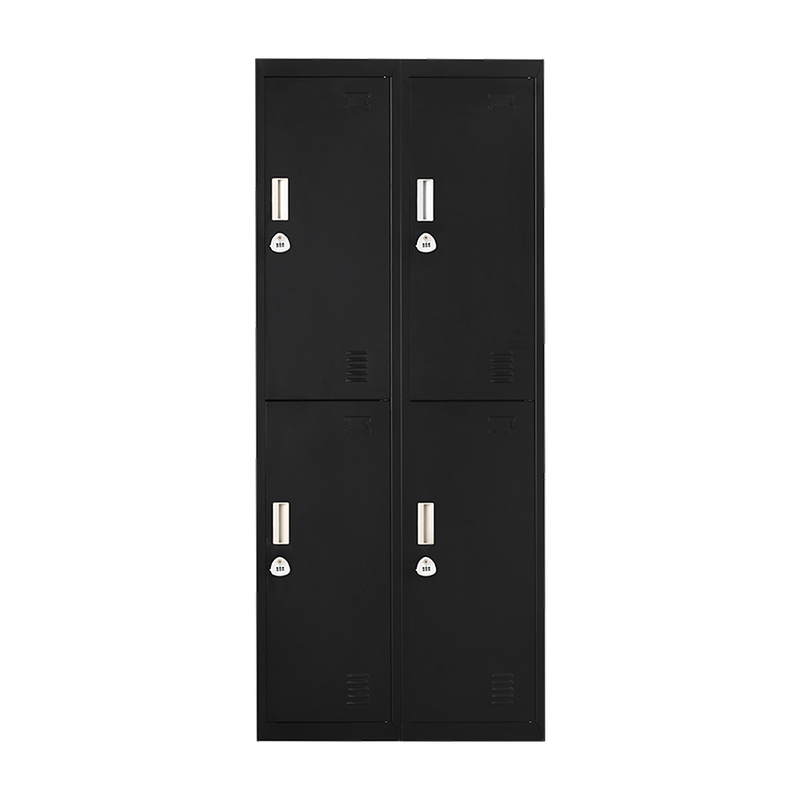 2x2 Door Black Metal Locker – Secure Storage with 3-Digit Combination Lock