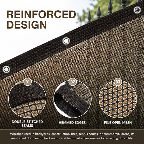 Fence Privacy Screen – 15mx2m Coffee HDPE Mesh Windscreen
