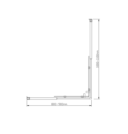 Adjustable 900x1100mm Sliding Door Glass Shower Screen with Shower Handle Style 3 - Chrome