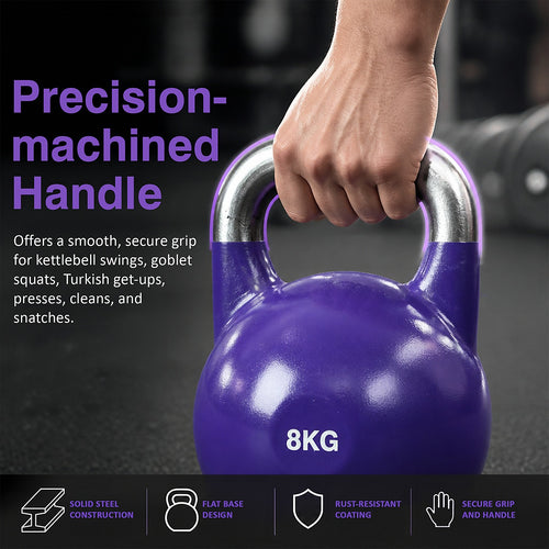 8kg Pro-Grade Steel Kettlebell – Heavy Duty Strength Training