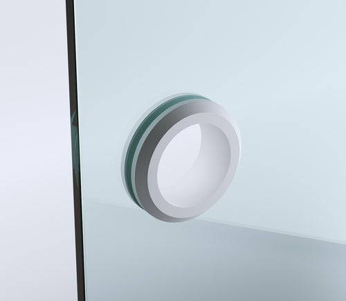 120x90cm Corner Frameless Shower Screen with White Brackets and Brass Hinges - Wall U-Brackets