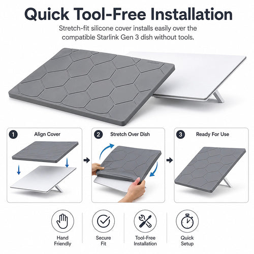 Starlink Gen 3 Protective Cover Silicone Dish Case Grey