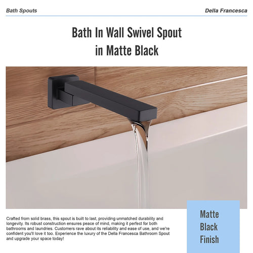 Bath In Wall Swivel Spout in Black Finish