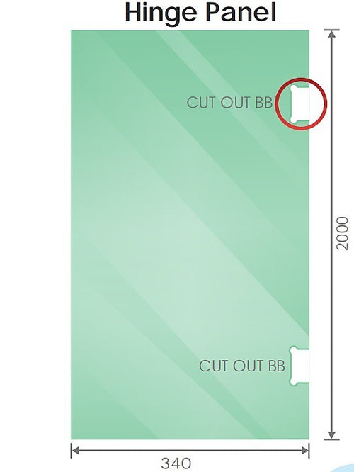 90x100cm Double Door Corner Shower Screen – Channels with Brass Hinges in Chrome, Square knob Handles