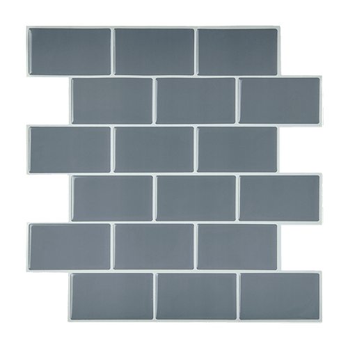 Tiles 3D Peel and Stick Wall Tile Dark Grey 10 Sheets