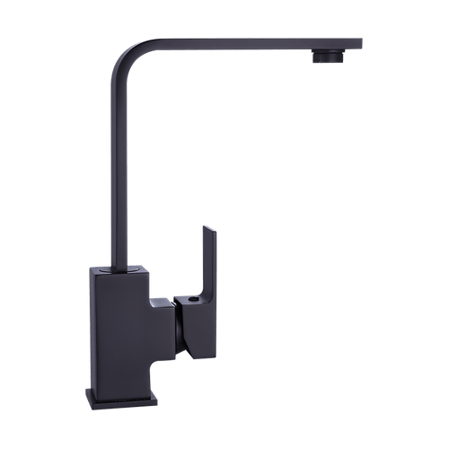 Kitchen Mixer Tap L-Neck Faucet Laundry Bathroom Sink in Black