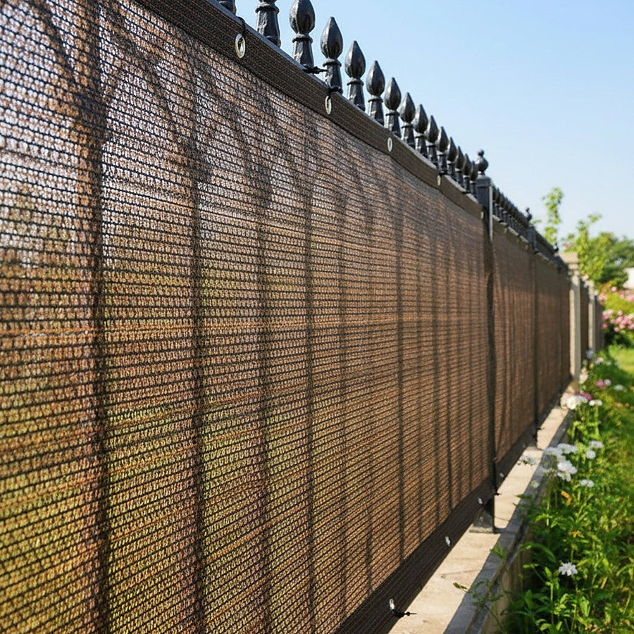 20m x 2m Fence Windscreen Privacy Shade Cover – Coffee Fabric Mesh for Garden, Patio & Outdoor Areas