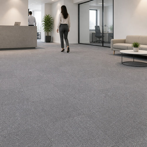 5m² Light Grey Carpet Tiles Set – Commercial & Home Flooring for Office, Retail & Living Areas