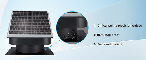 25-30W Solar Roof Vent Fan Exhaust for Home Garage & Van Ventilation