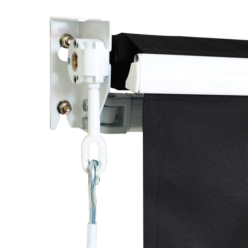 Automatic Retractable Awning 5.0 x 3.0m - Black Outdoor Wall Sunshade