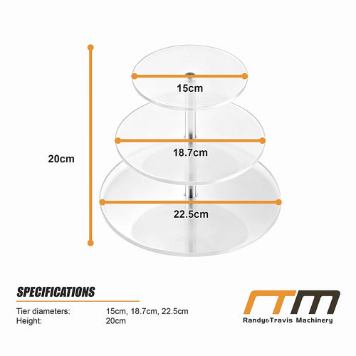 3 Tier Acrylic Cake Stand Set Round Dessert Display Stand