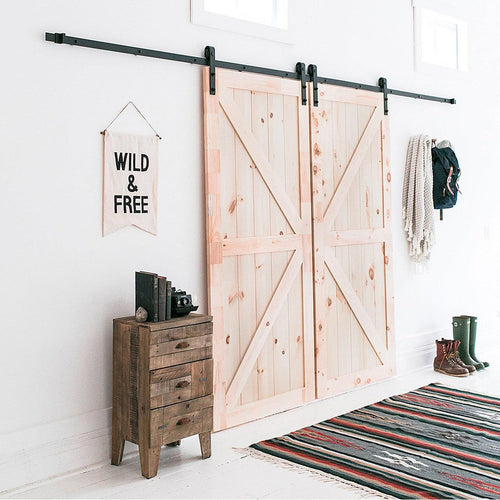 Black Sliding Barn Door Hardware 3.6M 