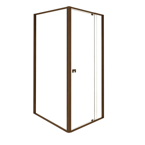 Semi-Frameless Shower Screen – Dust Brown, Front: (74~82)x195cm, Side: (89~92)x195cm