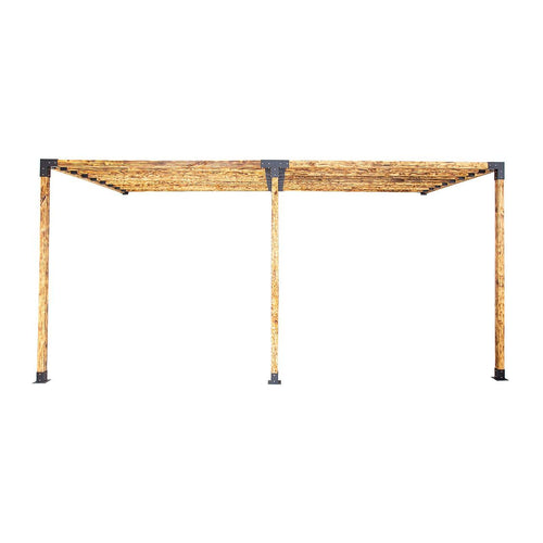 Roof Pergola Gazebo Shed Matte Black Steel Double Wall with Top Rafters Brackets DIY Kits