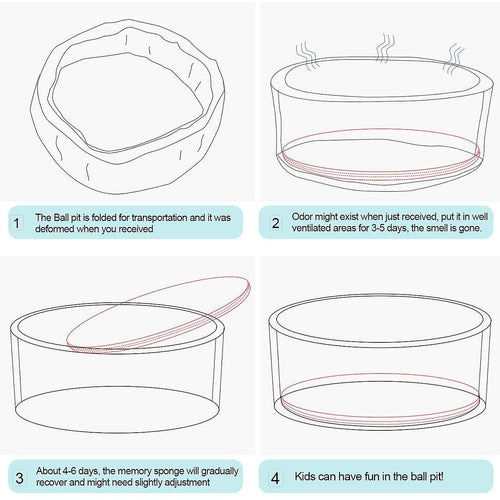 Round Ball Pit Playpen Enclosure Blue 