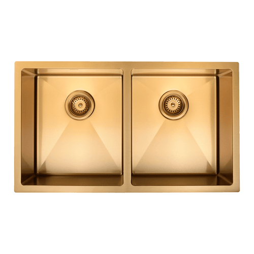 775x450mm Stainless Steel Handmade 1.5mm Sink with Waste in Gold with sand-finish Finish