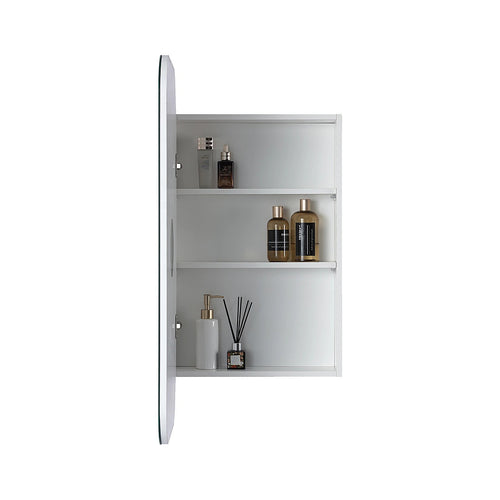 Rectangle Wall Hung Bathroom Mirror Shaving Cabinet Vanity Matte White