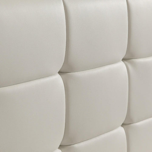 Double White PU Leather Deluxe Bed Frame