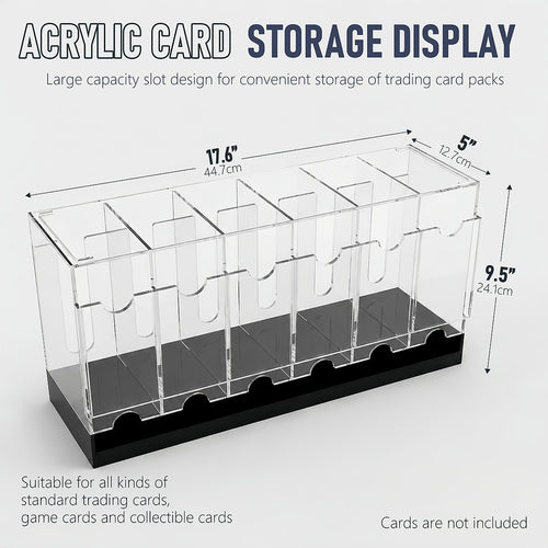 6 Slot Booster Pack Dispenser Acrylic Stackable Black Base