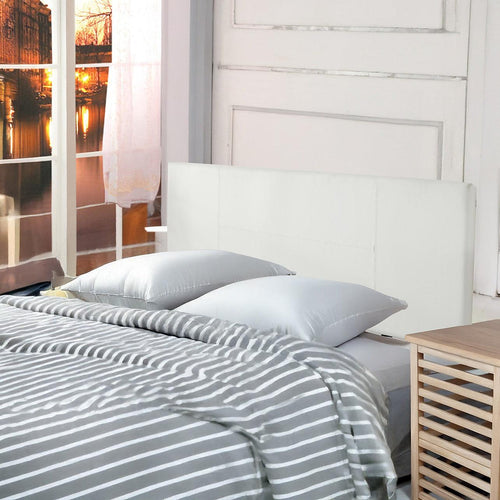 Double White PU Leather Bed Headboard Bedhead