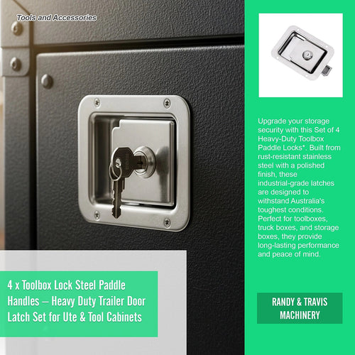 4 x Toolbox Lock Steel Paddle Handles – Trailer Door Latch Set for Ute & Cabinets