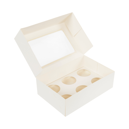 Cupcake Box 6 Holes Window Cake Party Favour 100 Boxes