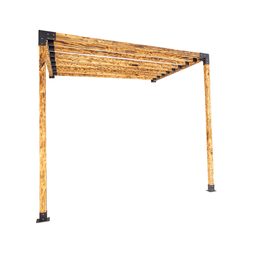 Roof Pergola Gazebo Shed Matte Black Steel Single Wall with Top Rafters Brackets DIY Kits