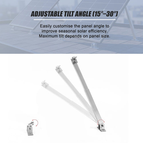 2 Set Adjustable Solar Panel Tilt Mount Brackets – Heavy Duty Frame
