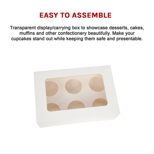 Cupcake Box 6 Holes Window Cake Party Favour 100 Boxes