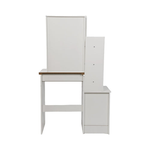 Makeup Vanity Table with LED Lighted Mirror & Stool – Bedroom Dressing Table with Storage Drawers