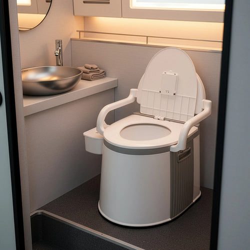 19L Camping Portable Toilet – Outdoor & Indoor Travel Commode Potty with Tissue Box