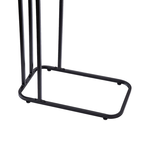 C-Shaped Side Table with Slate Top for Living Room & Bedroom