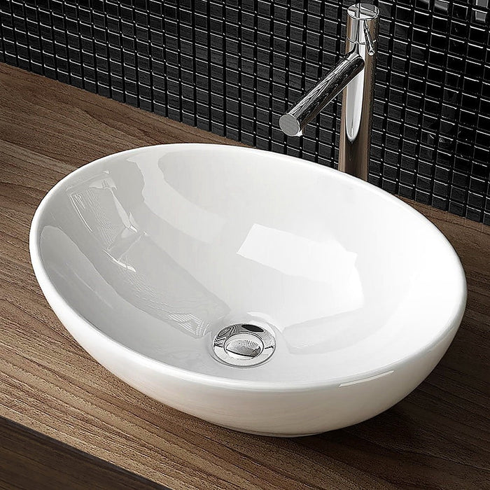 Ceramic Bathroom Basin Vanity Sink Oval Above Counter Top Mount Bowl