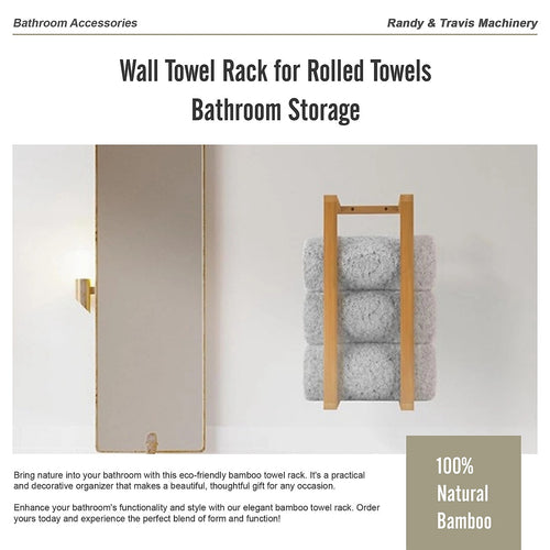 Wall Towel Rack for Rolled Towels Bathroom Storage