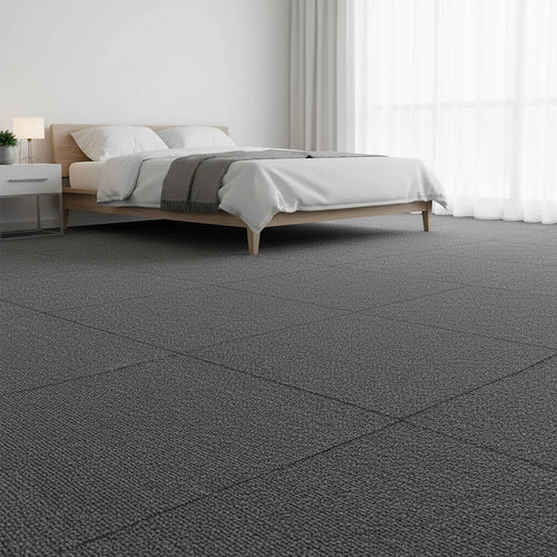 5m² Dark Grey Carpet Tiles Set – Commercial & Home Flooring for Office, Retail & Living Areas