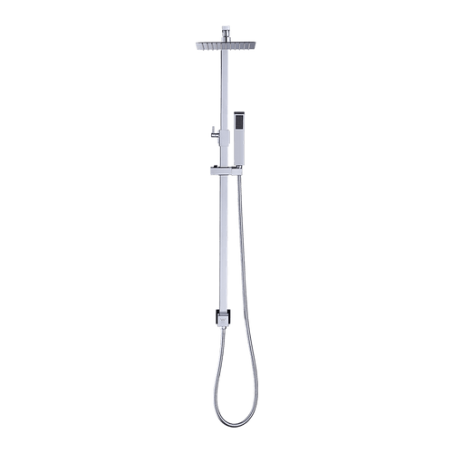 WELS 8" Rain Shower Head Set Square Dual Heads Faucet High Pressure Hand Held