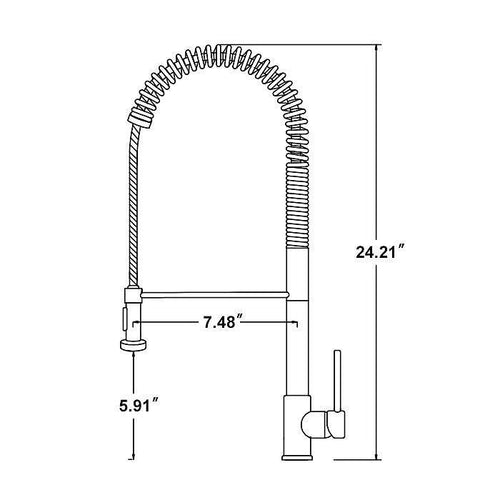 Basin Mixer Pull-Out Kitchen Tap Faucet Laundry Sink in Black