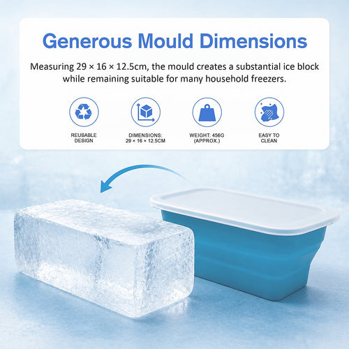 Ice Bath Ice Block Mold with Lid – Extra Large Reusable Silicone Tray