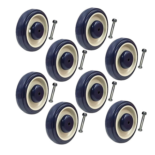 8-Pack 5'' Replacement Wheels – Heavy-Duty Caster Wheels for Carts, Trolleys & Equipment