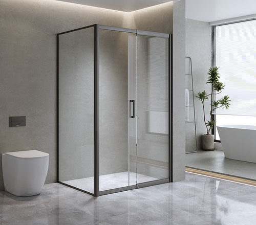 Adjustable (1850x1010mm) Single Door Sliding Glass Shower Screen with