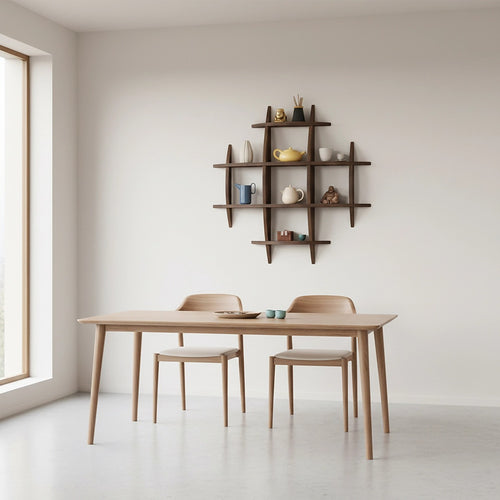 90x90cm Solid Wood Wall Mounted Display Shelf in Antique Style for Home Décor