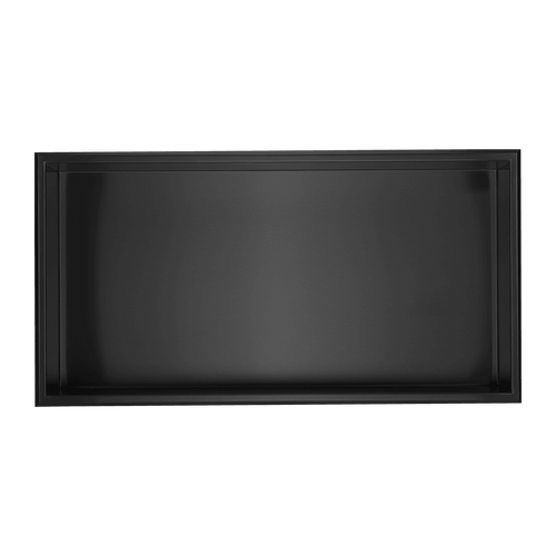 641 x 336 x 101mm Shower Niche Single Shelf Organizer No Tile Needed in Black Finish