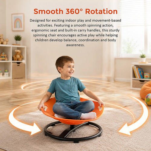 360° Sensory Spinning Chair for Kids with Stable Base & Handles Active Balance Spin Seat Indoor Play