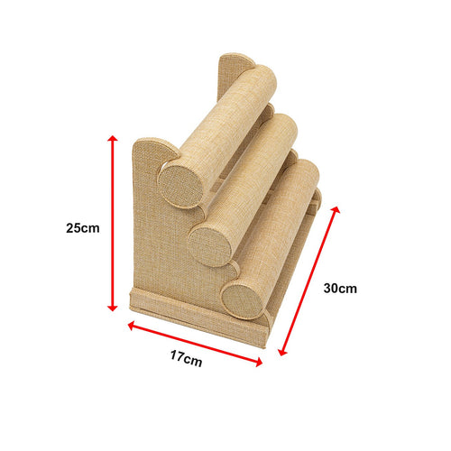 3-Tier Triple Bar Jewellery Display Rack for Watches Bracelets and Accessories