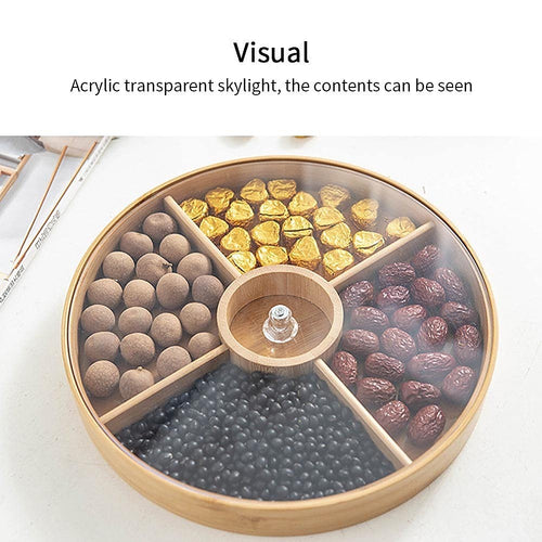 Round Bamboo Snack Serving Tray – Eco-Friendly Platter for Fruit, Cheese & Appetisers