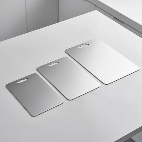 3-Piece Stainless Steel Cutting Board Set – 304SS Chopping Boards for Kitchen & Food Prep