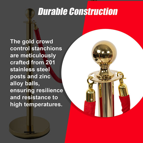 4 x Queue Barriers + 3 Ropes Exhibition Crowd Control Bollards