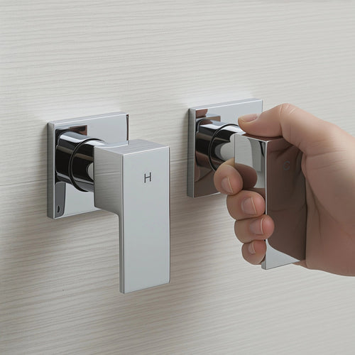 Bathroom Shower Bath Hot and Cold Square Mixer WATERMARK Certified - Chrome