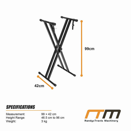 Adjustable Keyboard Stand with Double-Braced X Frame